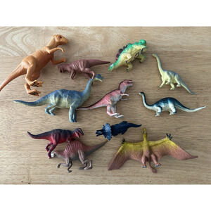 Dinosaurs Toy Mixed Lot of 11 Hard Plastic Play Figures